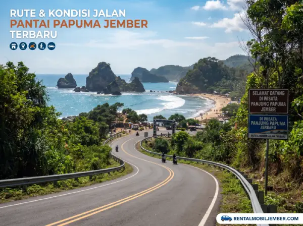Jalan berkelok menuju Pantai Papuma Jember